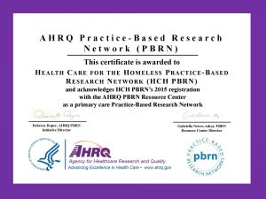 HCH PBRN AHRQ Certificate 2015